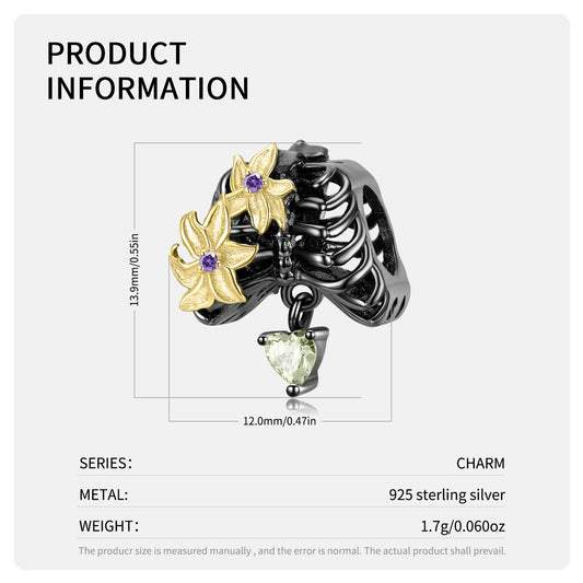 Dark Gothic Style 925 Silver DIY Beaded Bracelet Accessories