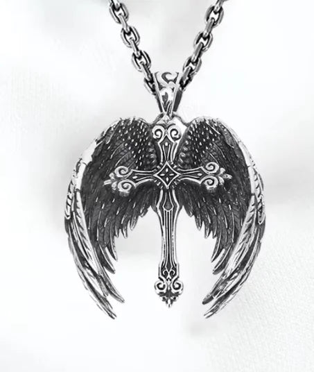 Angel Wings Cross Necklace