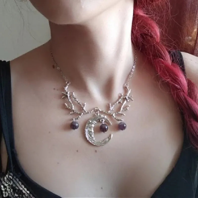 gothic purple twig midnight necklace