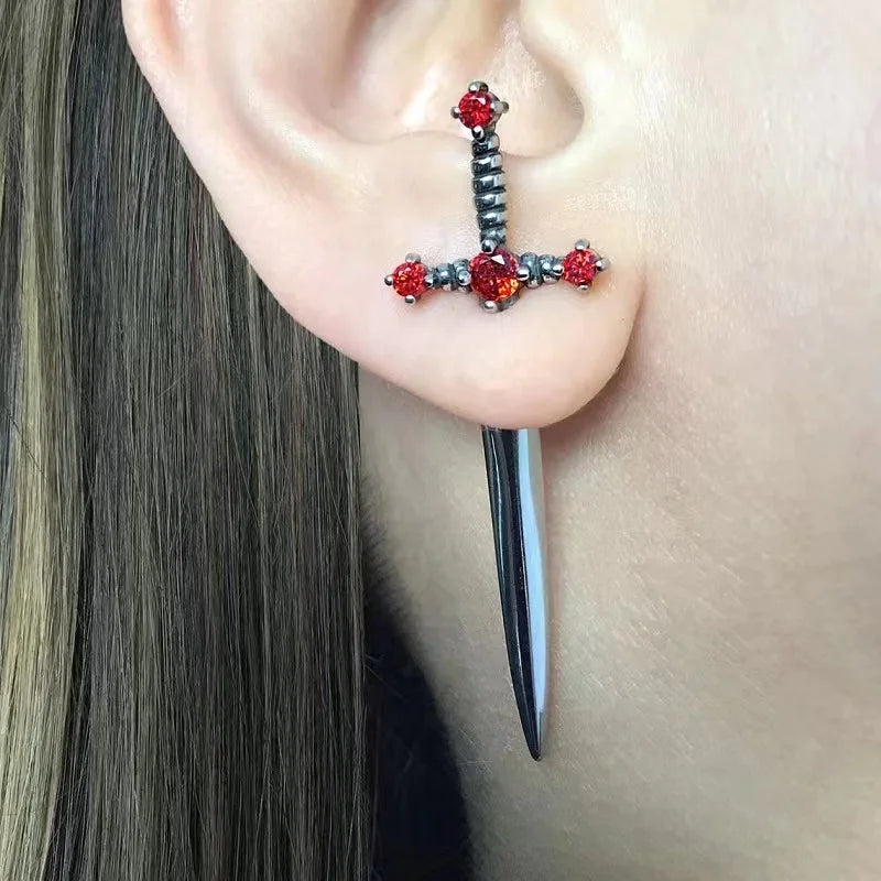 dagger earrings unisex