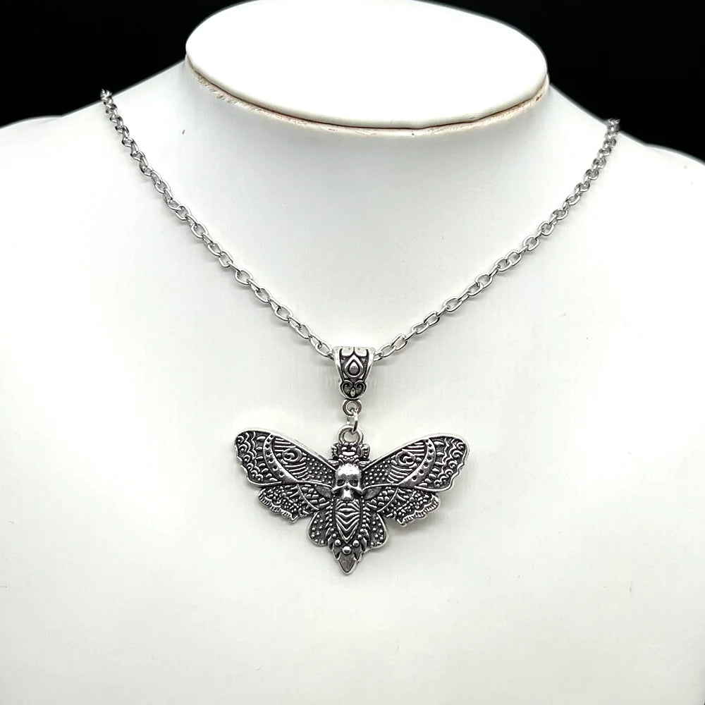 Head Skull Moth Necklace