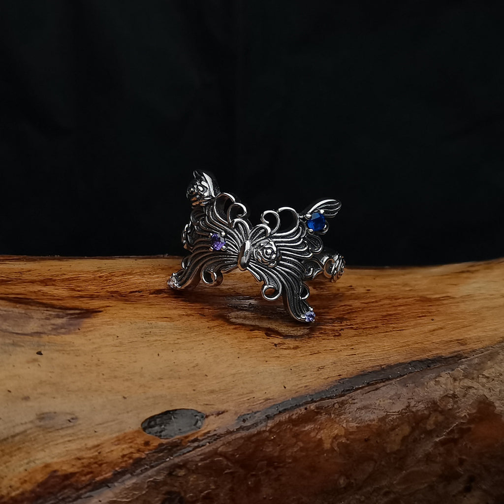 Vintage Gothic Butterfly Ring in Fashion Style