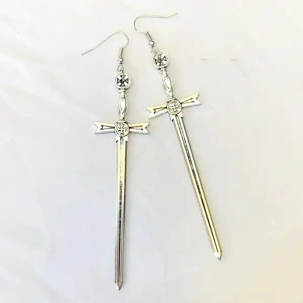 Gothic Bronze Sword Fashion Knife Creative Earrings