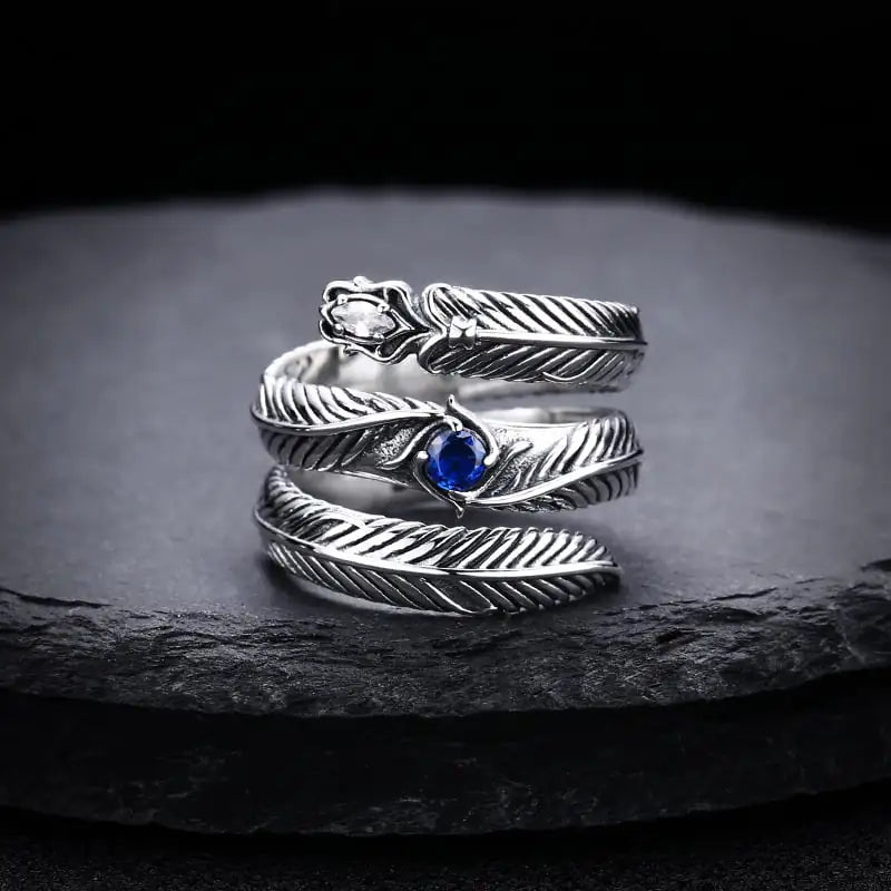 Retro 925 Sterling Silver Leaf Ring Accessory