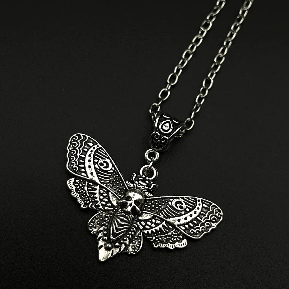 Head Skull Moth Necklace