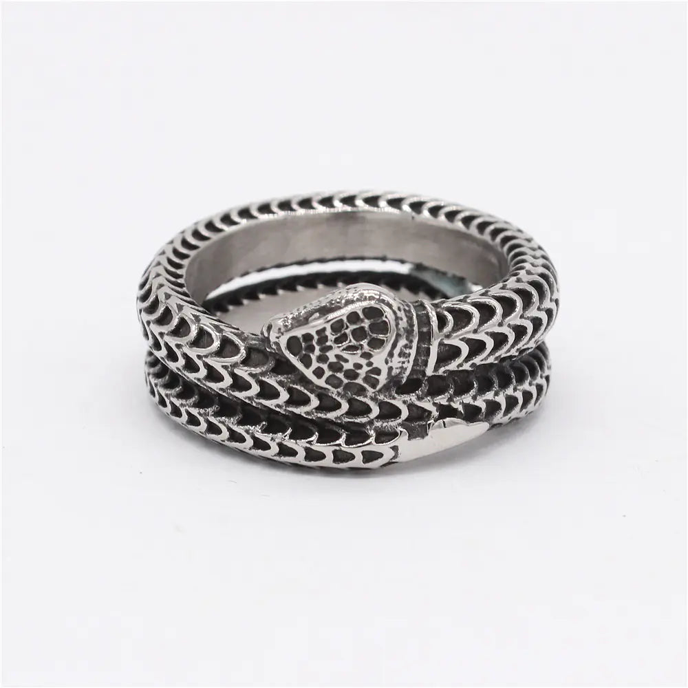 Gothic Style Snake Head Ring for Men and Women