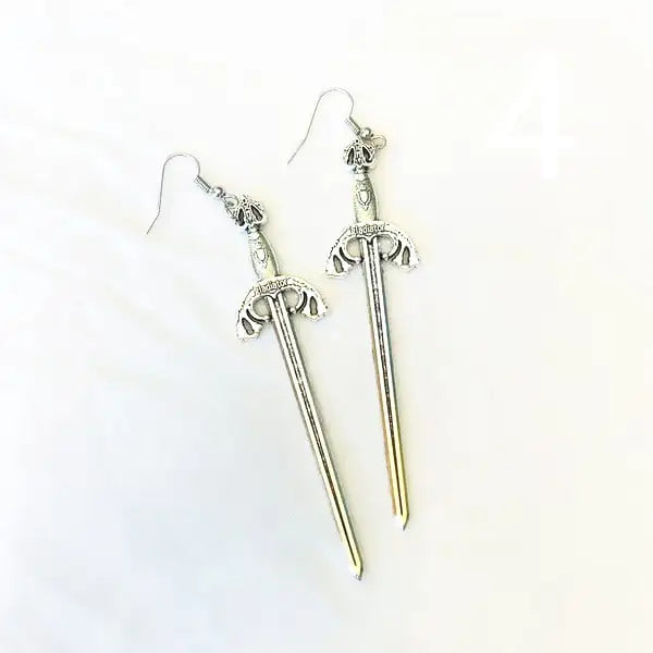 Gothic Bronze Sword Fashion Knife Creative Earrings