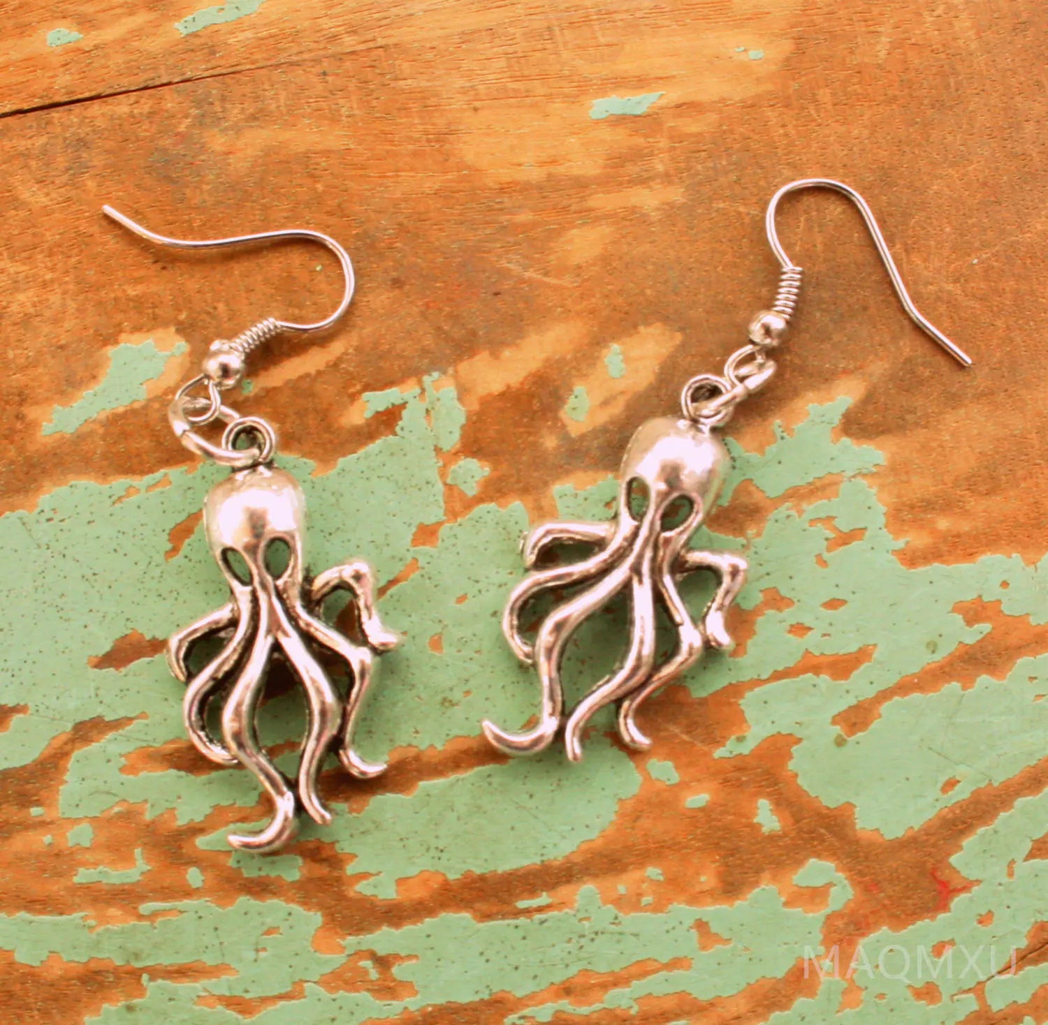 Gothic Octopus Pendant Earrings - Punk Rock Style